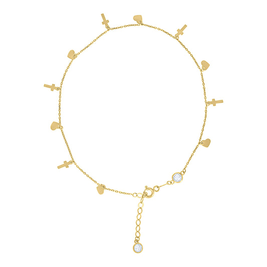 14Kt Gold Anklet 10" (9"+1")