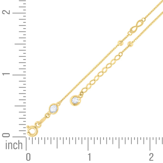 14Kt Gold Anklet 10" (9"+1")