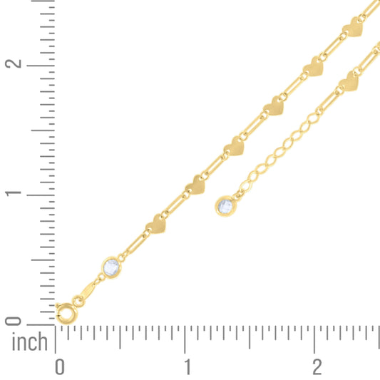 14Kt Gold Anklet 10" (9"+1")