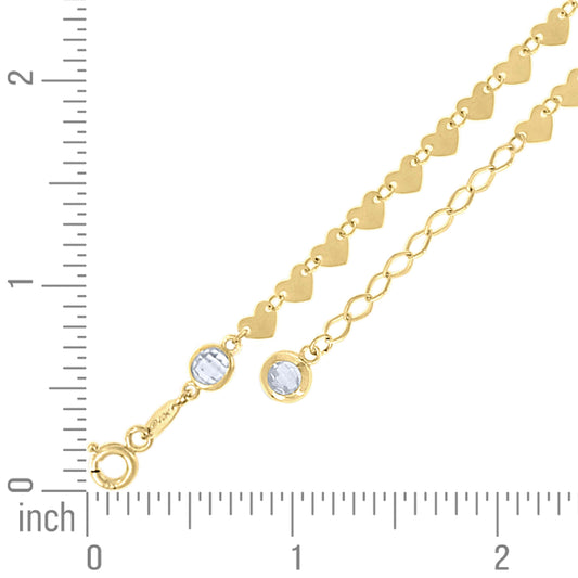 14Kt Gold Anklet 10" (9"+1")