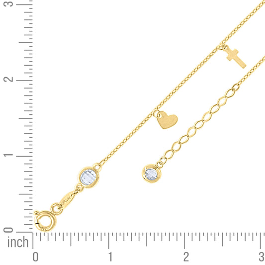 14Kt Gold Anklet 10" (9"+1")