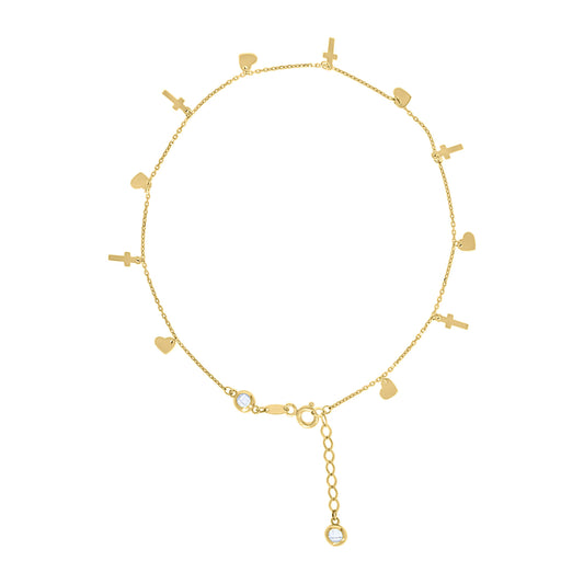 14Kt Gold Anklet 10" (9"+1")