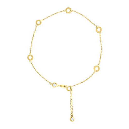 14Kt Gold Anklet 10" (9"+1")