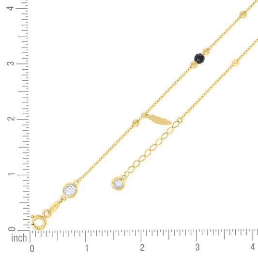 14Kt Gold Anklet 10" (9"+1")
