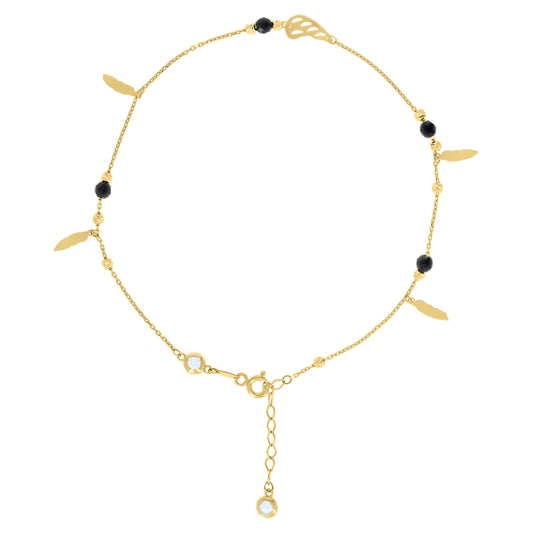 14Kt Gold Anklet 10" (9"+1")