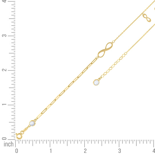 10Kt Gold Bracelet 8" (7"+1")