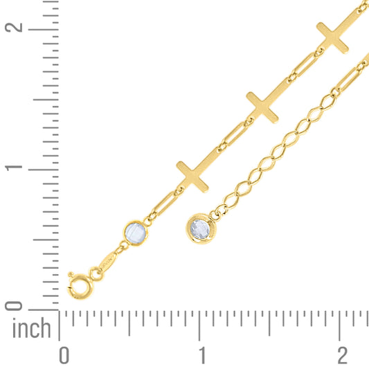 10Kt Gold Bracelet 8" (7"+1")