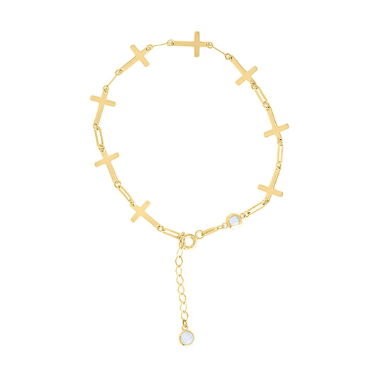 10Kt Gold Bracelet 8" (7"+1")