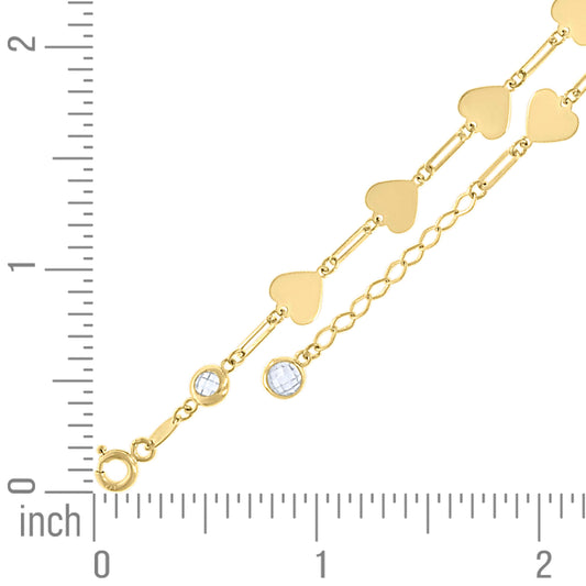 10Kt Gold Bracelet 8" (7"+1")