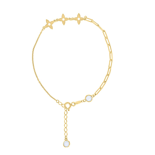 10Kt Gold Bracelet 8" (7"+1")