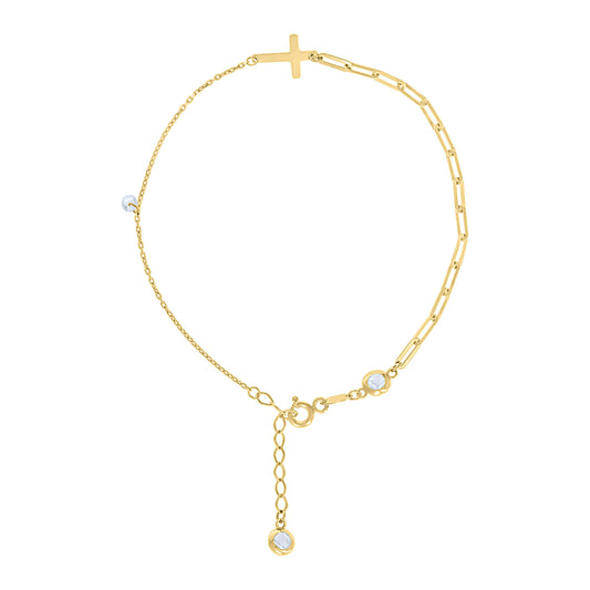 10Kt Gold Bracelet 8" (7"+1")