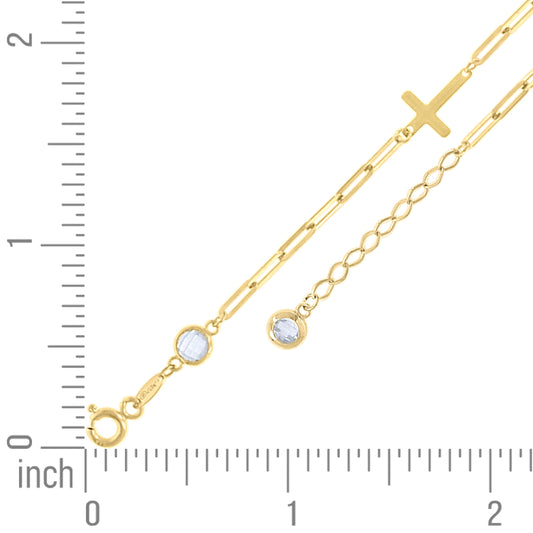 10Kt Gold Bracelet 8" (7"+1")