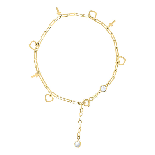 10Kt Gold Bracelet 8" (7"+1")