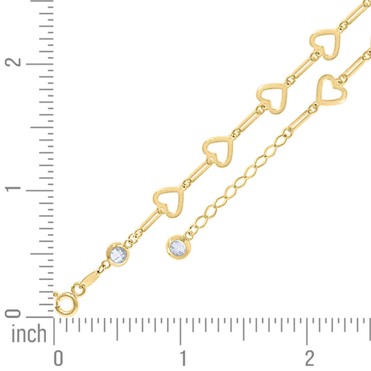 10Kt Gold Bracelet 8" (7"+1")
