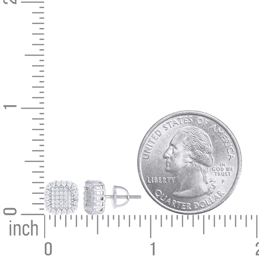 925 Sterling Silver Moissanite Earring 9mm