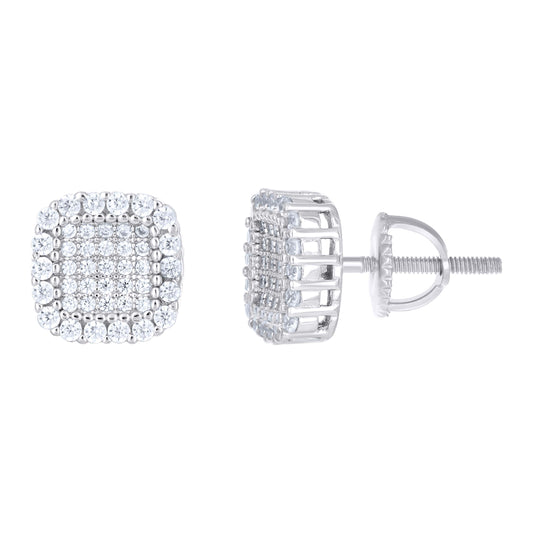 925 Sterling Silver Moissanite Earring 9mm
