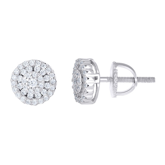 925 Sterling Silver Moissanite Earring 8mm