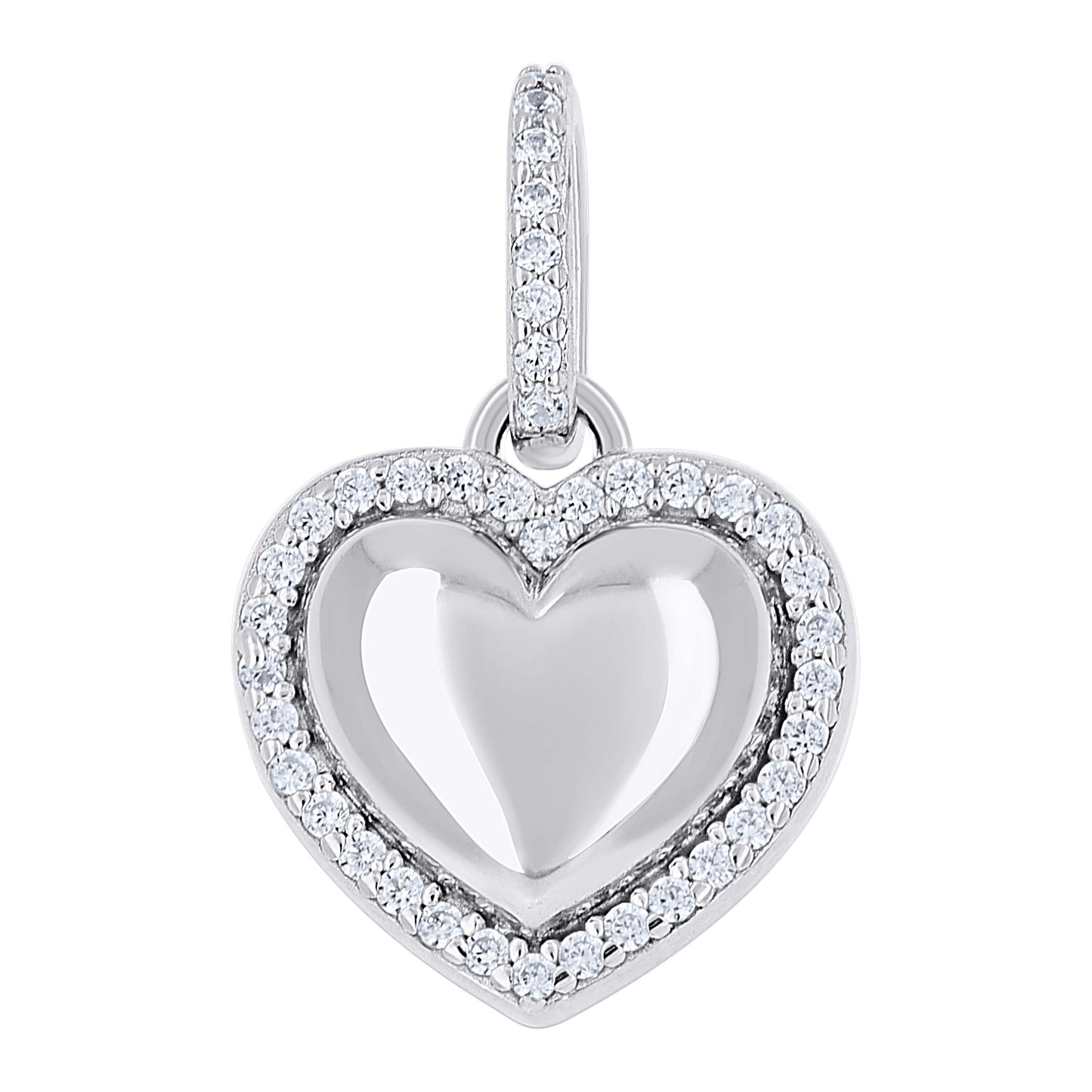 925 Sterling Silver Cz Pendant 8mm