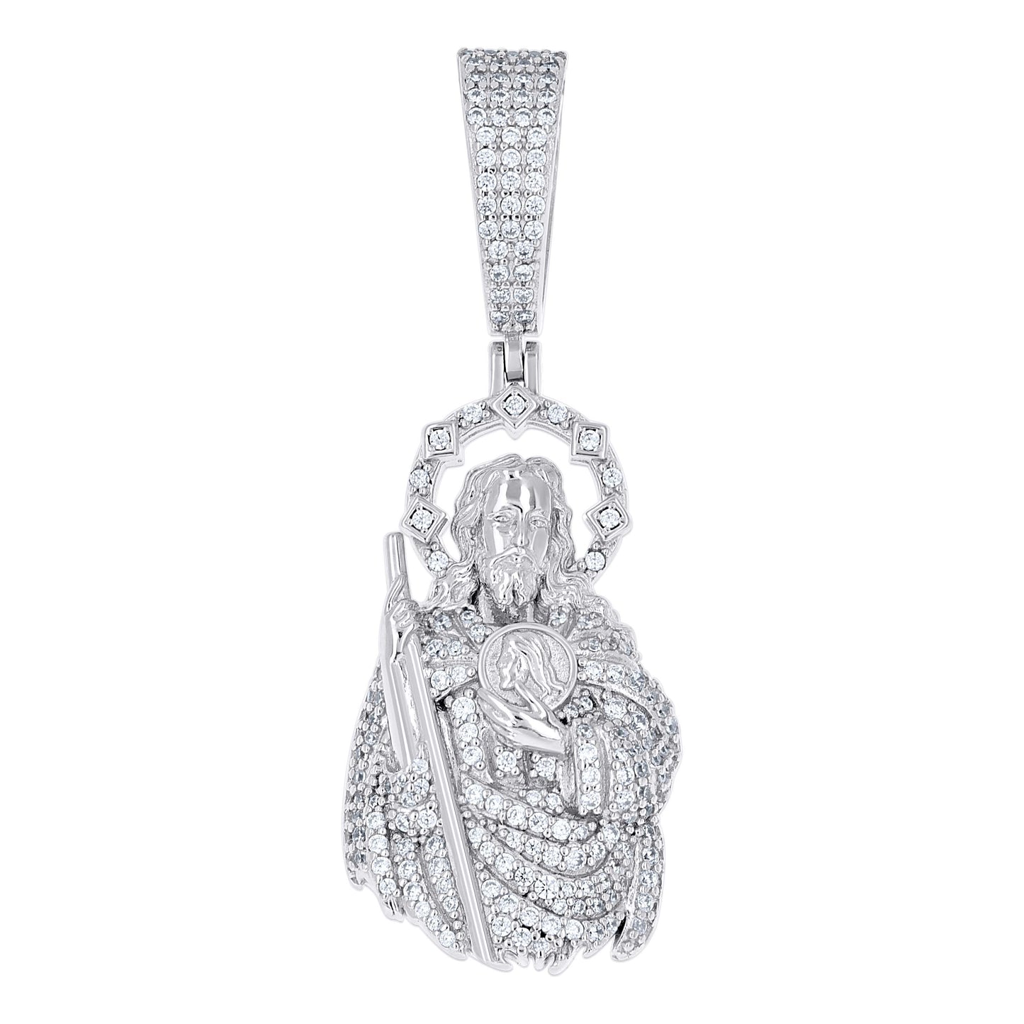 925 Sterling Silver Cz Pendant 30mm
