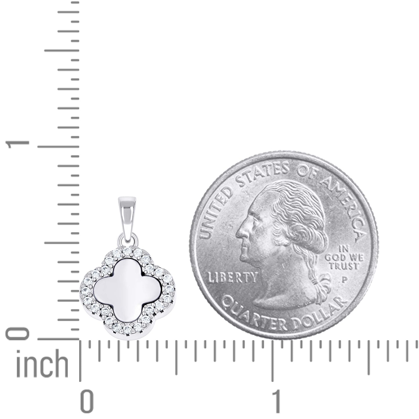 925 Sterling Silver Cz Pendant 13mm