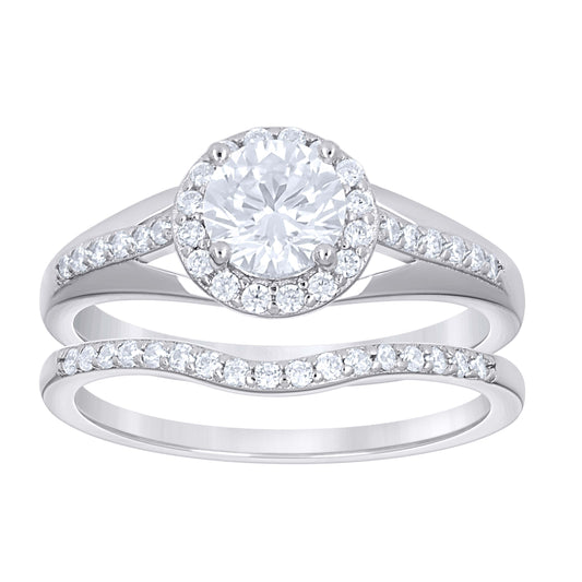 925 Sterling Silver Cz Duo Ring S6