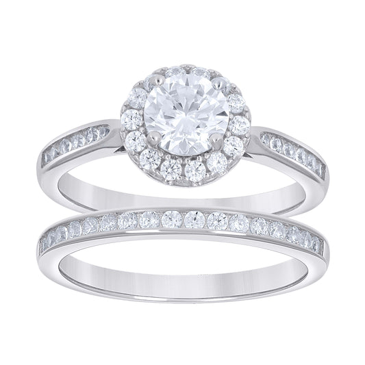 925 Sterling Silver Cz Duo Ring S6