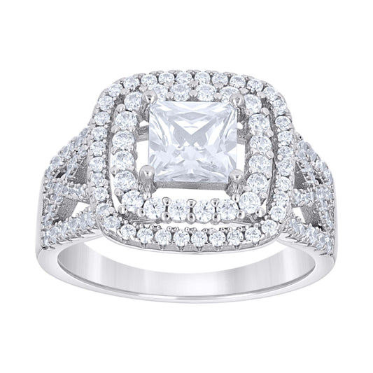 925 Sterling Silver Cz Ring S6