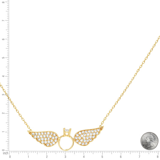 14Kt Gold Cz Necklace 18" (16"+2")