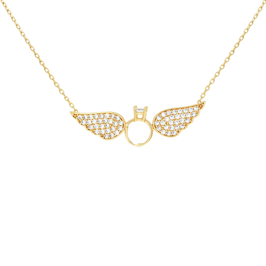 14Kt Gold Cz Necklace 18" (16"+2")