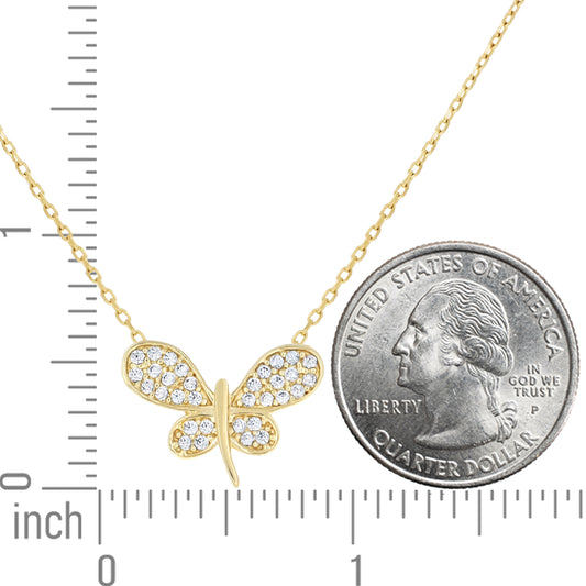 14Kt Gold Cz Necklace 18" (16"+2")