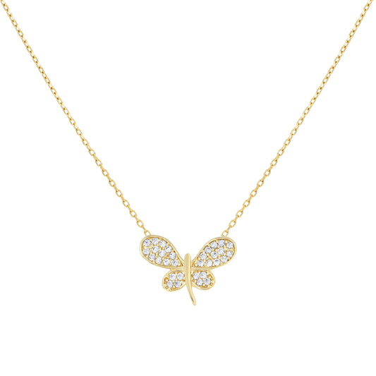 14Kt Gold Cz Necklace 18" (16"+2")