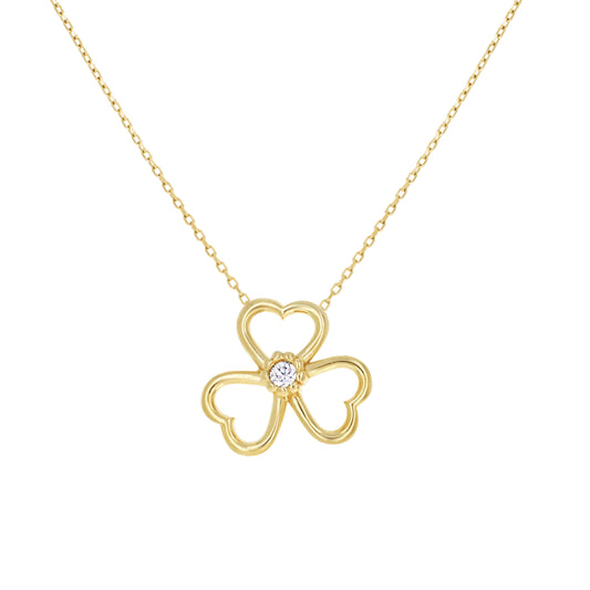 14Kt Gold Cz Necklace 18" (16"+2")