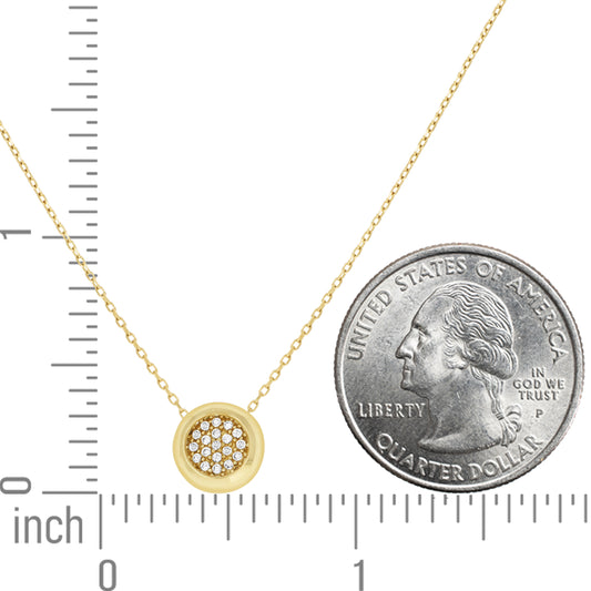 14Kt Gold Cz Necklace 18" (16"+2")