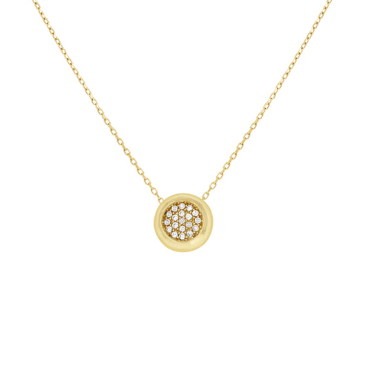 14Kt Gold Cz Necklace 18" (16"+2")