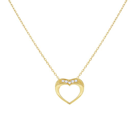 14Kt Gold Cz Necklace 18" (16"+2")