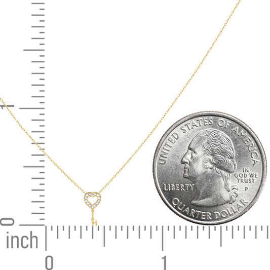 14Kt Gold Cz Necklace 18" (16"+2")