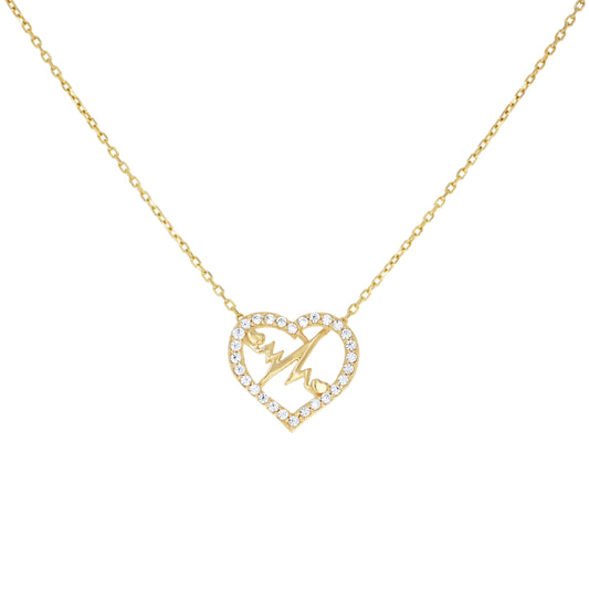 14Kt Gold Cz Necklace 18" (16"+2")
