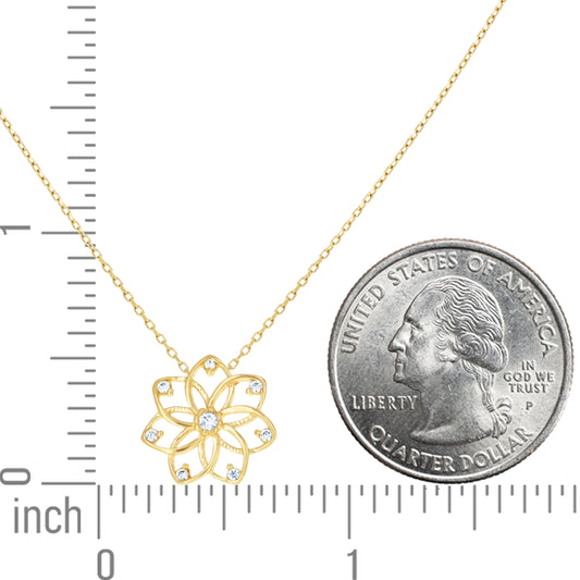 14Kt Gold Cz Necklace 18" (16"+2")