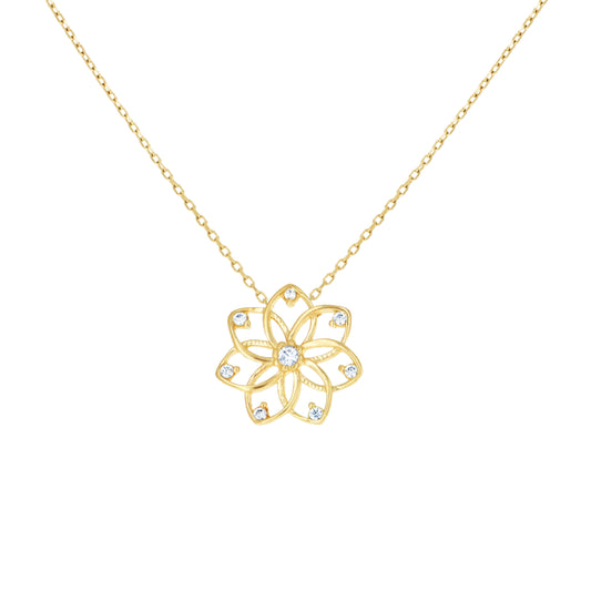 14Kt Gold Cz Necklace 18" (16"+2")