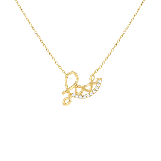 14Kt Gold Cz Necklace 18" (16"+2")
