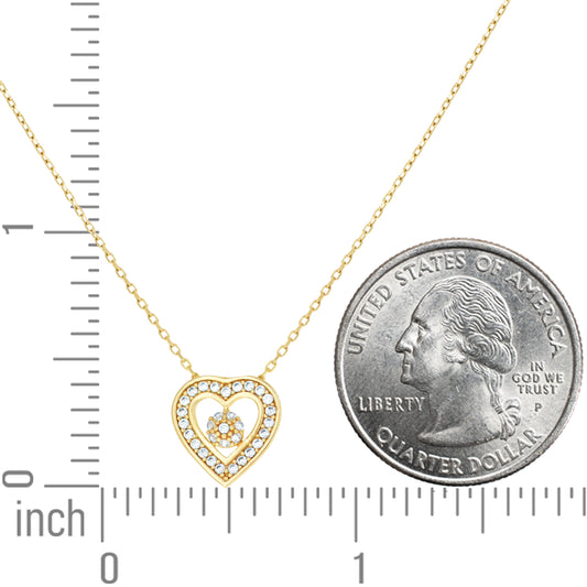14Kt Gold Cz Necklace 18" (16"+2")