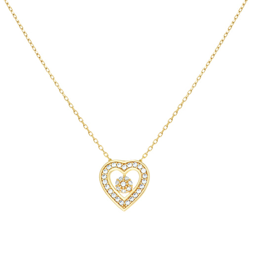 14Kt Gold Cz Necklace 18" (16"+2")