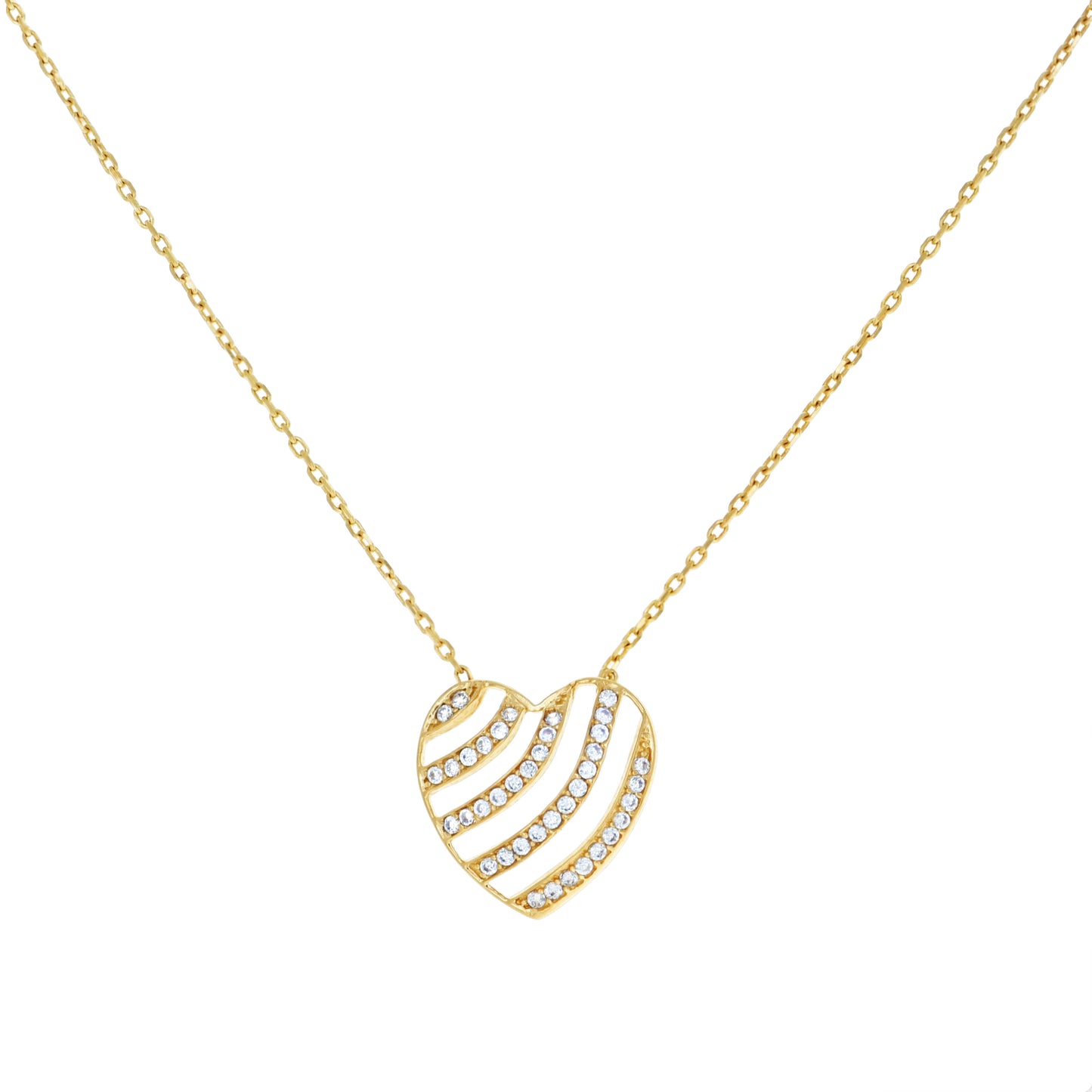 14Kt Gold Cz Necklace 18" (16"+2")