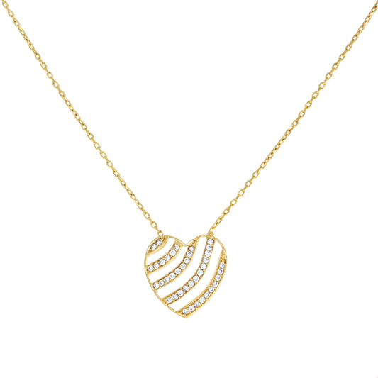 14Kt Gold Cz Necklace 18" (16"+2")