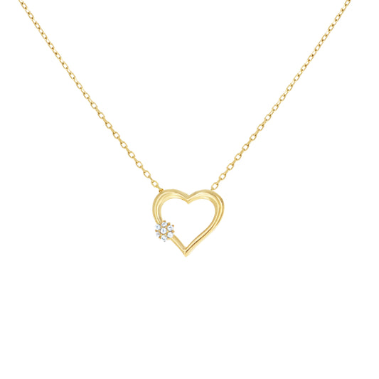 14Kt Gold Cz Necklace 18" (16"+2")