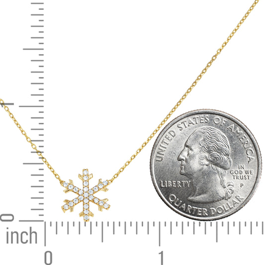 14Kt Gold Cz Necklace 18" (16"+2")