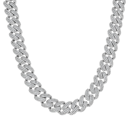 925 Sterling Silver 12mm Moissanite Chain