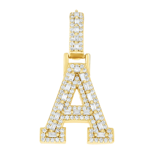 925 Sterling Silver Moissanite Initial A Pendant