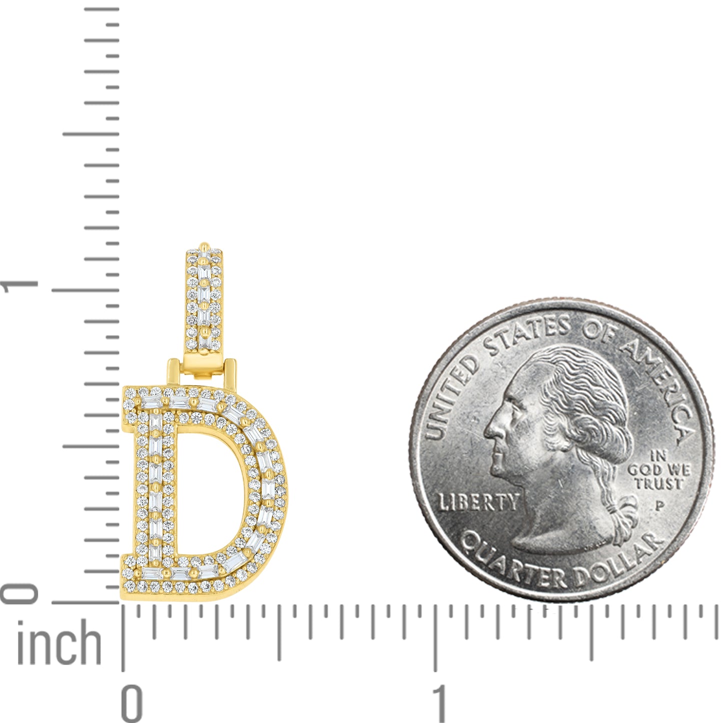 925 Sterling Silver Moissanite Initial D Pendant