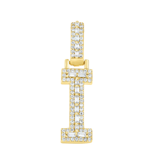 925 Sterling Silver Moissanite Initial I Pendant